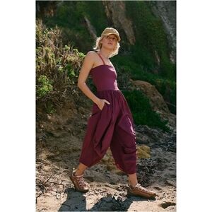 Free People Movement Way Back Convertible One-Piece Jumpsuit Clove Nwot
